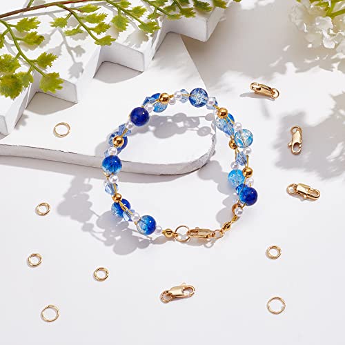 Beebeecraft 6Pcs 18K Gold Plated Jewelry Lobster Clasp 0.6x0.24Inch with 12Pc...