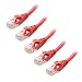 Cable Matters 5-Pack Snagless Cat6 Ethernet Cable (Cat6 Cable, Cat 6 Cable) in Red 3 Feet