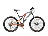 mountainbike fully test ✔ SHIMANO: Mit der 21 Gang Shimano Kettenschaltung mit fast nahtloser Übersetzung sind Sie jeder Situation gerüstet. Die besonders griffige Scheibenbremse hinten und vorne sorgt dabei für die nötige Kontrolle. Durch die Federung vorne als auch hinten (Vollfederung) werden unebene Strecken zum Highlight durchs Terrain.