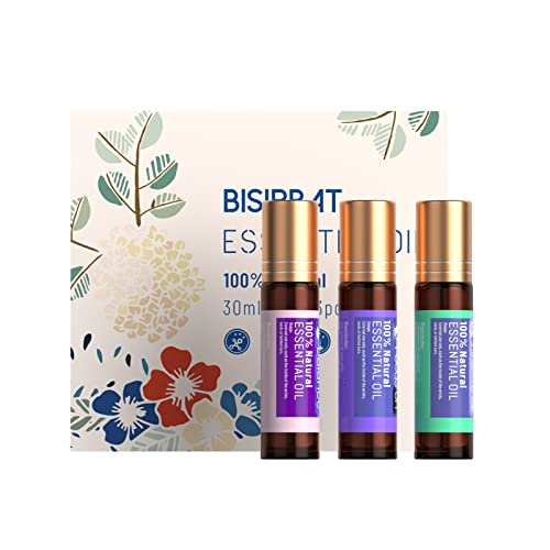 Bisirbat Essential Oils Set (Focus On, Alleviate, Balance), Essential Oils,Aromatherapy Oils For Massage, Skin Care,Yoga,Home - Natural Fragrance Gift For Women And Men,Pack 3 X 0.34 Fl.oz #TOP27