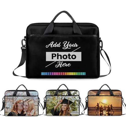 Personalized-Photo-Laptop-Bag,Custom Computer-Bags, Lightweight Briefcase Laptop Case,Sturdy Messenger/Shoulder Bags Handbags Gift For Women Men For Work Business Travel 15 Inch