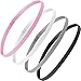 4 Pieces Thick Non-Slip Elastic Sport Headbands Hair Headbands for Women and Men (Black, White, Gray, Pink)