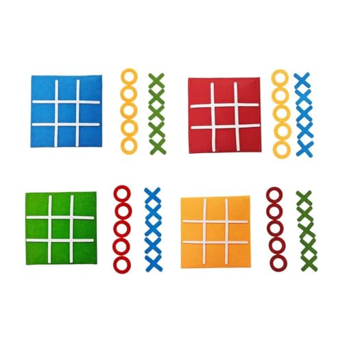 AEIOPRS 4 Pcs Juego de Mesa Tic Tac Toe para Niños Juguete Divertido para Fiestas y Regalos