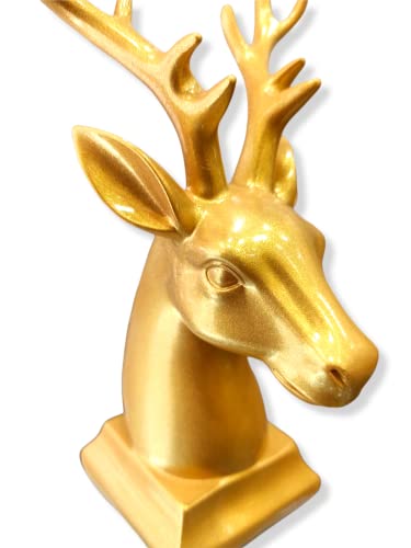Image of AUGEN Polyresin Gold Deer Idol Statue Showpiece for Home Decor Decoration and Gifting (1 Piece,9830F)