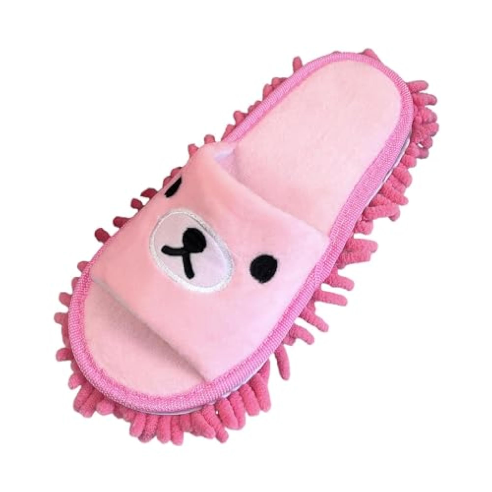 Cartoon House Mop Slippers for Cleaning - Pink Bear