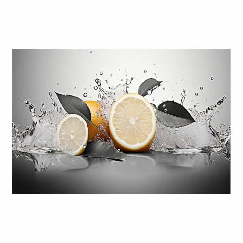 Decoration murale pour garcon avec motif simple et peinture paysage abstrait jaune