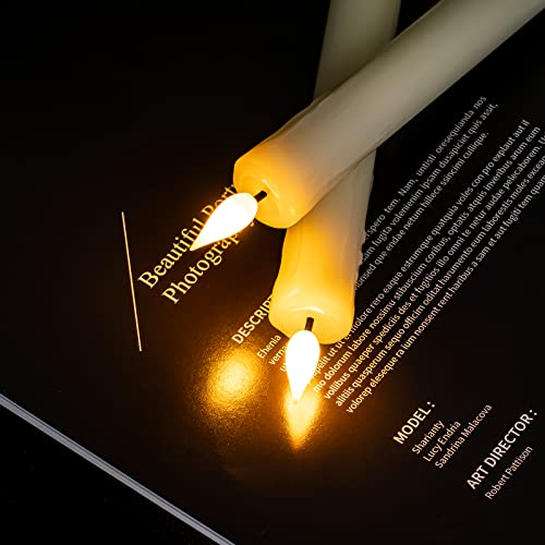 Homemory 2 Pcs Flameless Taper Candles With Remote And Timer, 9.6 Inch Ivory Led Candle Sticks Battery Operated, Dripless Real Wax Window Candles With 3D Flickering Flame For Fireplace Christmas #TOP4
