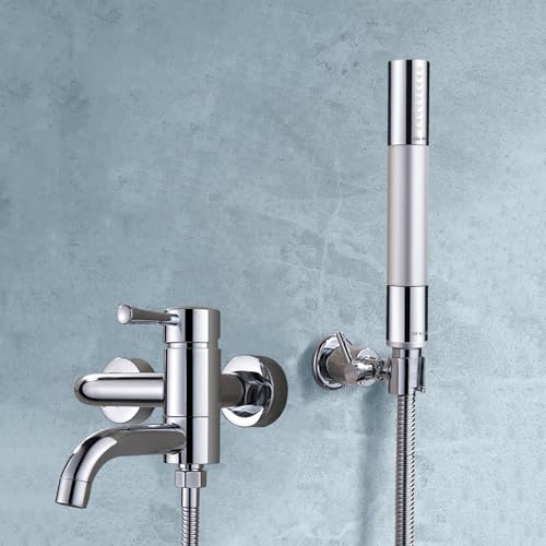 Ensemble de robinet de douche mural en chrome avec mitigeur de baignoire robuste