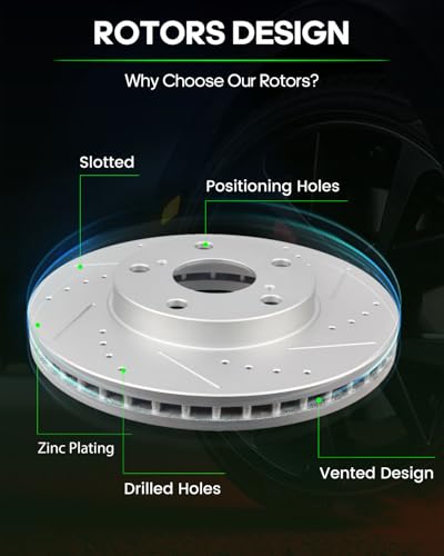 Image of SCITOO Front 10.83 inch Brake Pads and Rotors Kits Brakes Kits:31050;D908