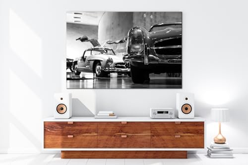 Tableau Oldtimer exposition format 90x60 cm effet noir et blanc - 5