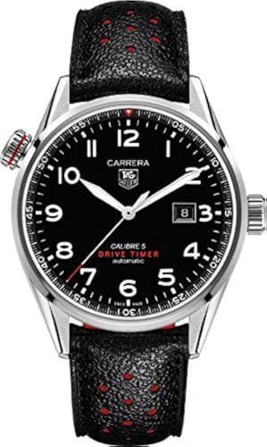 Tag Heuer Carrera Black Dial Black Leather Mens Watch WAR2A10FC6337