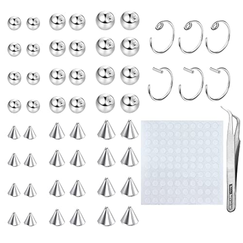 MILACOLATO Piercing Titanio per Donna Ragazze 5Pairs G23 Orecchini in Titanio per Orecchie Piercing Diamante Borchie ipoallergeniche 20G Flat Back Piercing Cartilagine Tragus Conch helix Titanio