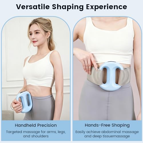 Placa vibratoria eléctrica, anillo multifuncional para fascia con correa ajustable, 2 modos y 8 intensidades, masajeador abdominal para grasa abdominal, atletas y todos los usuarios, ideal como regalo (azul) miniatura 4