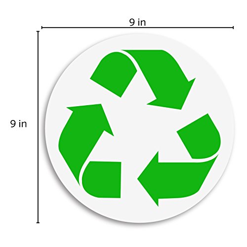 4 Pack (9In X 9N) Recycle Logo Sticker To Organize Your Trash - 7 Mil - Laminated - For Trash Cans, Garbage Containers And Recycle Bins - Premium Vinyl Decal (Green) #TOP1