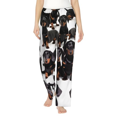 Pantalon de pyjama doux et respirant EdWal avec imprimé chien teckel