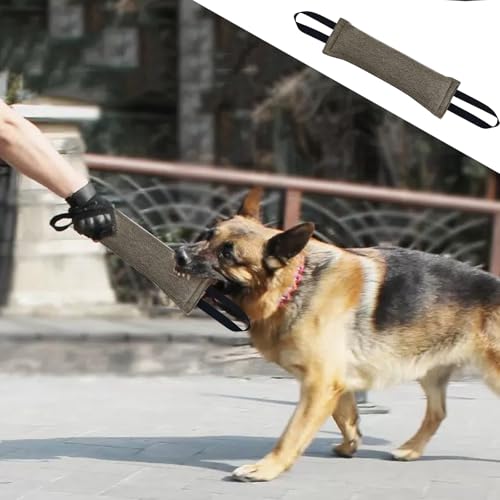 Wisebom 2 Pcs Beisswurst für Hunde 30cm Hundebiss Schlepper Spielzeug mit Handschlaufe zum Training Tauziehen und Zerrspiele Robustes Hundespielzeug Jute Beisswurst für Hunde Dog Training Zubehör