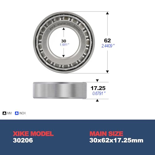 XiKe 2 Stück 30206 Kegelrollenlager 30x62x17.25mm|Passend für DIY|ATV|Auto|LKW|Anhänger Räder|Getriebe&Motor|Industrie|Technik|Landwirtschaft|Garten Maschinen und Reducer.