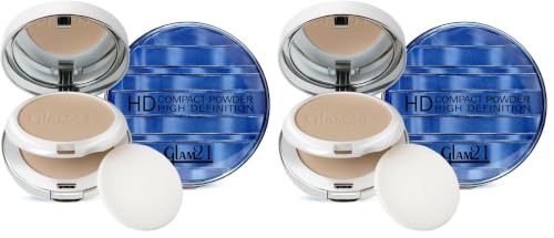 Image of Glam21 inch2 In 1 inch HD Compact Powder | Oil-Free Formula | 12 Hrs Long-Lasting Freshness | Natural Matte Finish | Smooth, Lightweight & Buildable Coverage for Daily Face Makeup, 18gm- Fairy Tale -01