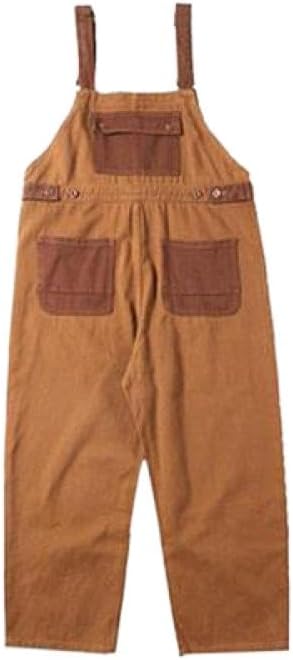 GUOYUXIAO Men's Japanese Retro Bib Pants Workwear One-piece Pants