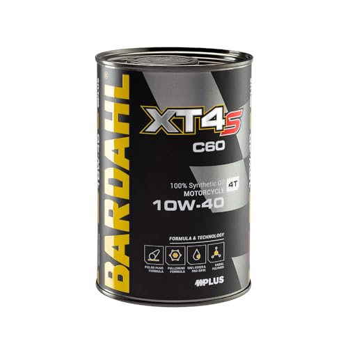 Bardahl - XT4-S C60 10W-40 - Olio 100% Sintetico per Moto 4 Tempi, Lubrificante Racing per Impiego Sportivo, per Massime Prestazioni, 1 L