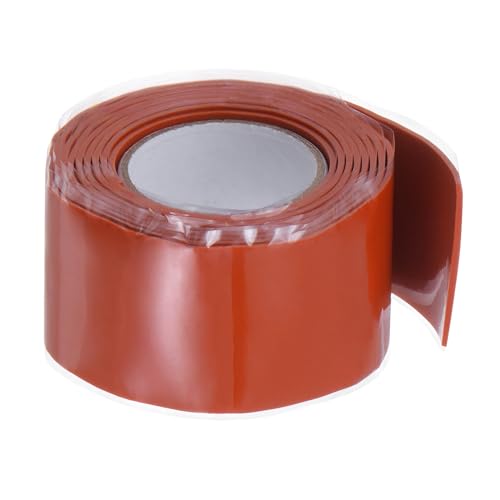 Image of HARFINGTON Self Fusing Silicone Tape 1 inch x 3ft x 0.04 inch Waterproof Sealing Plumbing Rubber Tape for Water Pipe Hose Leak Silicone Grip Repair Seal, Red