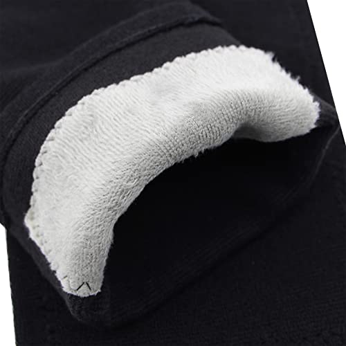 Image of JUMISEE 1 Pair Cotton Compression Knee Sleeve for Men Women, Warm Fleece Lined Knee Brace Leg Support for Running Pain Management Arthritis Pain Relief Rheumatism