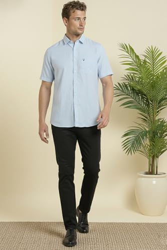 Image of Allen Solly Men's Linen Casual Shirt | Solid | Half Sleeve | Breathable Premium Linen | Summer & Vacation Wear