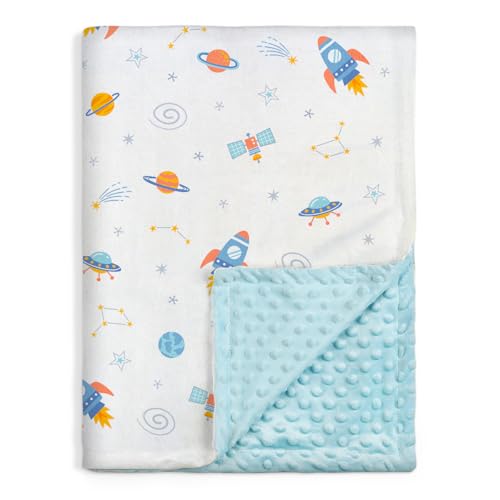 Image of SANDJEST Outer Space Minky Blanket 30 x 40 Inches, Gift for Christmas Birthday