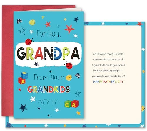 SuperShunhu Funny Father's Day Card for Grandpa from Grandkids, Coolest Grandpa Humorous...