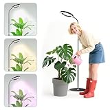 Lampe Horticole LED, Lampe Plante Interieur avec Minuterie 6/12/16H, 3 Modes & 10 Niveaux Luminosité, Hauteur Réglable 57 165cm, Grow Light pour Plantes d'Intérieur, Livré avec Timer et Adaptateur