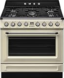 Cocina Gas y Eléctrica SMEG TR90GMP 90cm Crema 5 fuegos