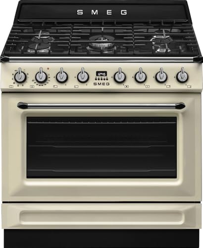 Cocina Gas y Eléctrica SMEG TR90GMP 90cm Crema 5 fuegos