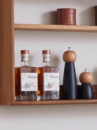 Image of Wooden Wall Mounted Tea Coffee Mug spice rack Shelf, Float Wooden Rack, Coffee Tea Cup Wine Glass Holder, Shelves Box,Cubby Kitchen Shelf,Coffee Bar (16x20)