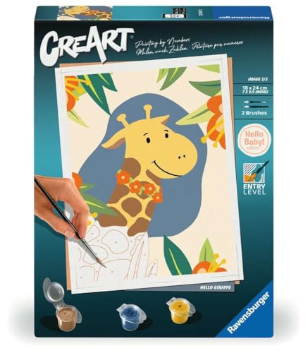 Peinture par numéros Ravensburger CreArt Hello Baby Girafe pour adulte et loisir créatif