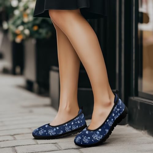 Women's Animals Slip On Sneakers Breathable Mesh Flats Shoes Lightweight Casual Walking Shoes for Shopping & Leisure Black Sole Size 6-114