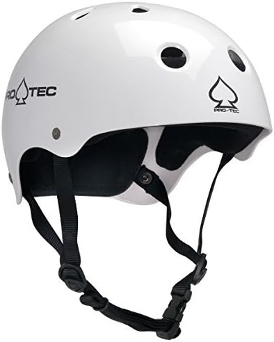 PRO-TEC The Classic EPS Foam Liner Gloss White Junior Skateboard Helmet - CE/CPSC Certified