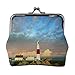 ZUNPNG Münzgeldbörse mit maritimem Meer und Leuchtturm-Schnalle, aus Leder, Vintage-Tasche, Kleingeldbörse für Damen und Mädchen