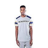 NFL Ultra Game Baltimore Ravens Slub Jersey Crew Neck Tee Shirt, Large, Grey/White