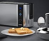 Arendo – Automatik Toaster Langschlitz | mit Defrost Funktion | Wärmeisolierendes Doppelwandgehäuse | Automatische Brotzentrierung | Brötchenaufsatz | herausziehbare Krümelschublade |GS-zertifiziert - 7