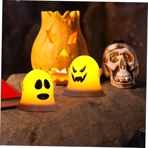 Decoración fantasma Halloween con 12 velas LED para interior casa 6