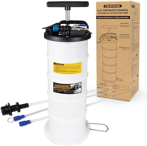 CENFORGE 6.5L Pneumatic/Manual Vacuum Oil Extractor Pump, Fluid Extractor Pump, Oil Change Pump for Automotive, Lawn Mowers, Boats, Jet Skis, Multi-Scenario Applications