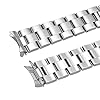 Kai Tian Watch Band Curved Edge 20mm Metal Watch Strap Premium Stainless Steel Watch Bracelet Tapered Replacement with Replacement Silver D Buckle #3