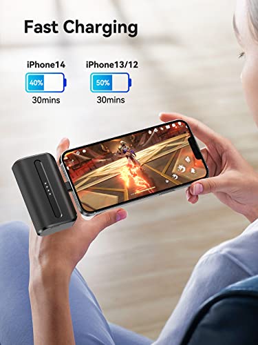 Newdery Mini Portable Charger For Iphone, 6600Mah Fast Charging Power Bank, Small Travel Battery Pack Compatible With Iphone 13/14/11/12 Pro Max/Ipad, Black #TOP3