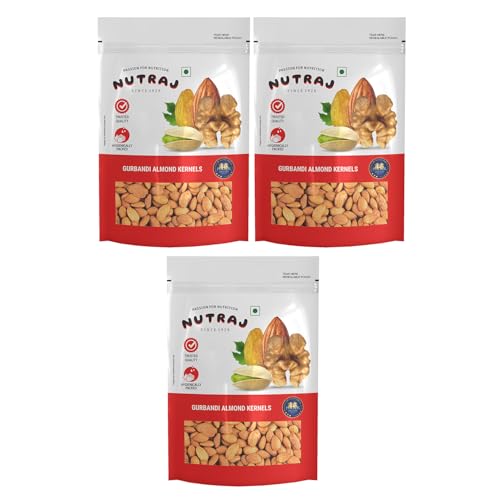 Image of Nutraj Gurbandi Almond Kernels 750g (250g x 3) Pouch | Choti Giri | Badam | Dry Fruits and Nuts | Grocery Item.