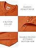 TACVASEN Men's T-Shirts Smart Casual Short Sleeve Tshirts Cotton T Shirts for Men UK Quick Dry Summer Grandad Tops Dark Orange 3XL #5