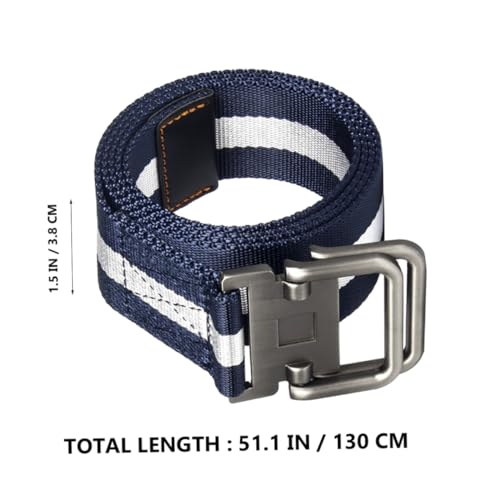 Nylon Belt with Adjustable Metal Buckle Sturdy Breathable and Antiskid Design for Outdoor Work and Casual Wear Blue and White4