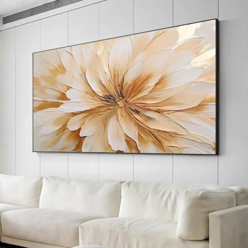Toile florale abstraite 80x145cm pour grand décor de salon moderne
