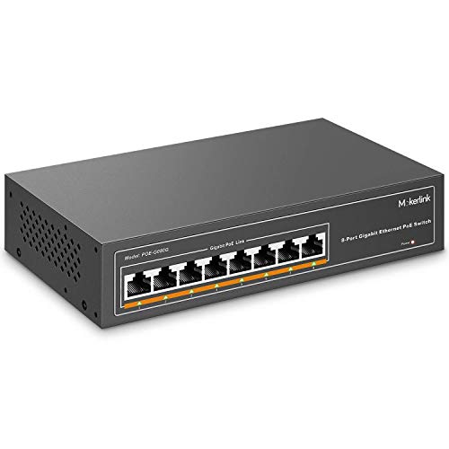 MokerLink Gigabit POE Switch, 5 Port and 8 Port PoE Switch, IEEE802.3af/at, Unmanaged Plug and Play, Sturdy Metal Fanless miniatura 3