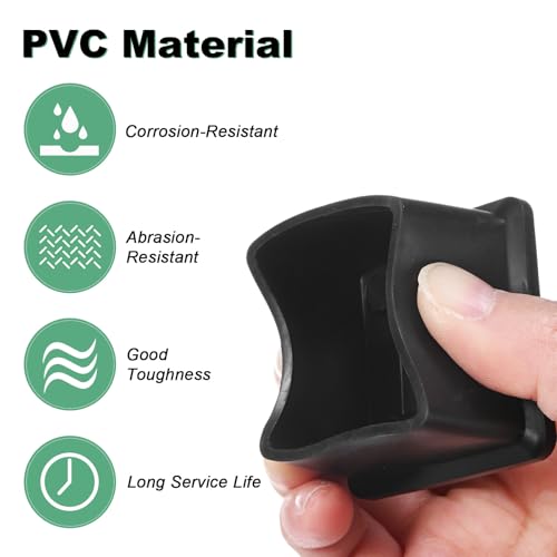 Image of M METERXITY 8-Pack Square Chair Leg Caps, 1.5 inch (38mm) PVC Chair Leg Floor Protectors for Chairs /Table /Bed, Furniture Feet Covers Cups Non-Slip End Tips