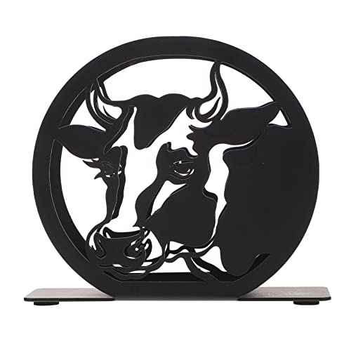 Zerodeko 1pc Iron Horse Paper Towel Holder Napkin Holders for Kitchen Cow Napkin Mail Stand Black Napkins Holder for Table Farmhouse Napkin Holder Cow Tissue Household Toilet Paper Holder
